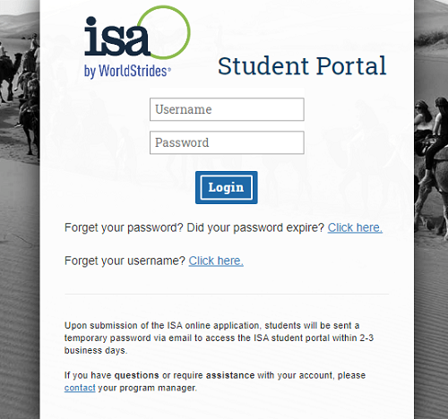 ISA Student Portal Login